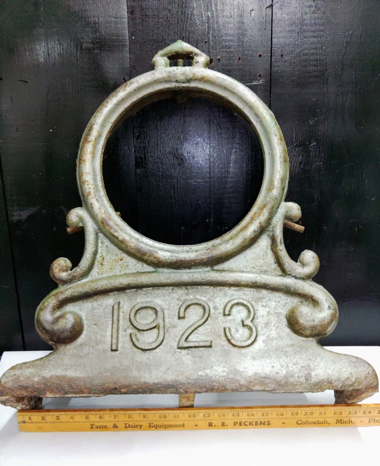 Старинный чугунный корпус для парового датчика Crosby корпус ободок корпус локомотив котел 1923 - Изображение 3 из 4