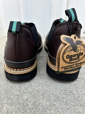 Georgia Giant Mens Size 13 M Brown Leather Chelsea Work 