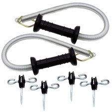 2 Set of Electric Fence Spring Gate Handles Kit, Electric Fence Handle Set with