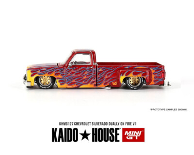 KAIDO HOUSE x MINI GT - 1983 CHEVY SILVERADO DUALLY ON FIRE V1