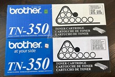 LOT OF 2 GENUINE BROTHER TN-350 Black Ink Toner Cartridge New In Box TN350