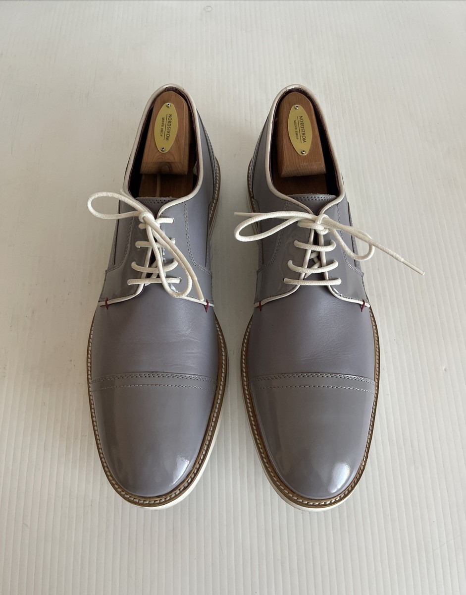 Ted Baker Men's Braythe Cap Toe Derby Shiny Grey US