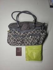 JJ Cole Diaper Bag Inner Pockets Lined Double Handle Studded Bottom Gray Arbor
