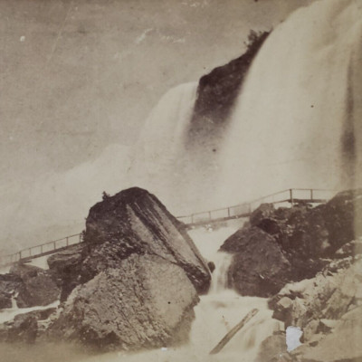 Whirlwind Bridge Cave Winds Niagara Fall Stereoview c1890 Antique Rock Ages Q318