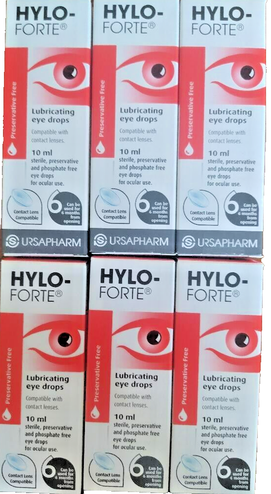6 x Packs Hylo-Forte 10 ml Lubricating Eye Drops. Free Postage. Use By 31.07.27