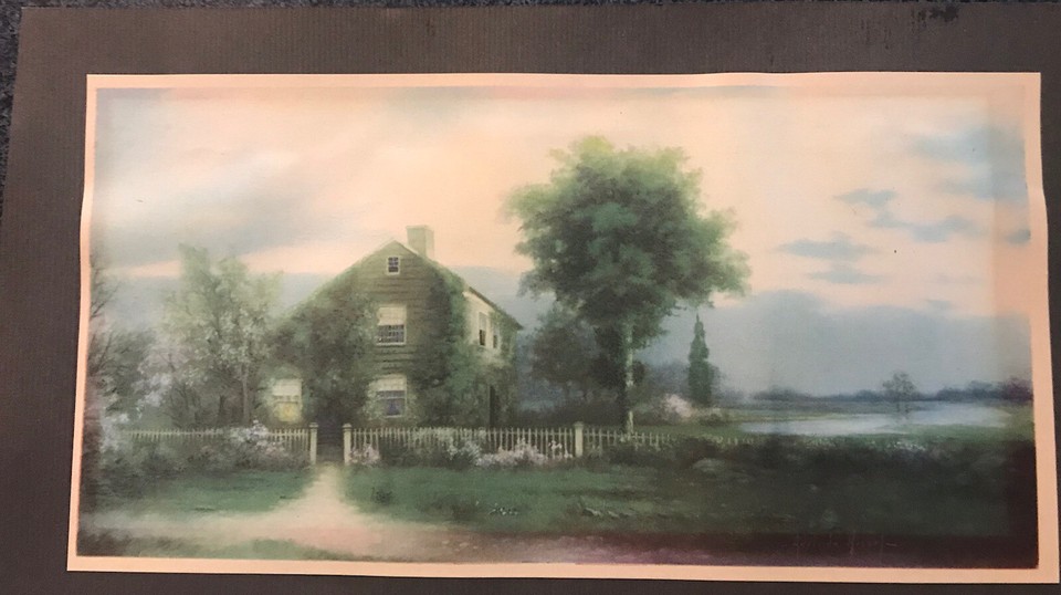 Adelaide Hiebel Print On Paper Litho Cottage Cottagecore Antique eBay