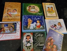 (8) Single Different Beautiful Christmas Holiday Thanksgiving Cards lot #28