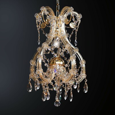 CLASSIC MARIA TERESA CRYSTAL ENTRANCE CHANDELIER 1 LIGHT GOLD DESIGN SWAROVSKY