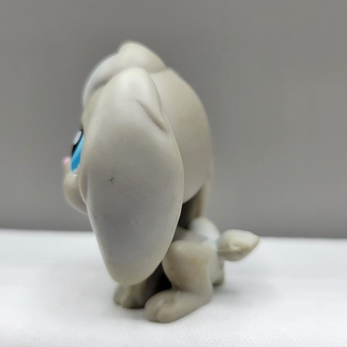 Littlest Pet Shop #346 Gray Bunny Rabbit Figure Hasbro Toy Blue Eyes Pink Nose - Picture 5 of 8