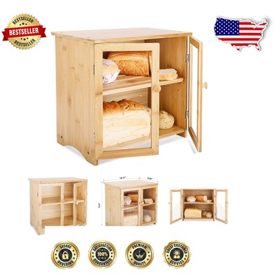 Chic Bamboo Bread Box with Airflow Design - Perfect Kitchen Countertop Accessory