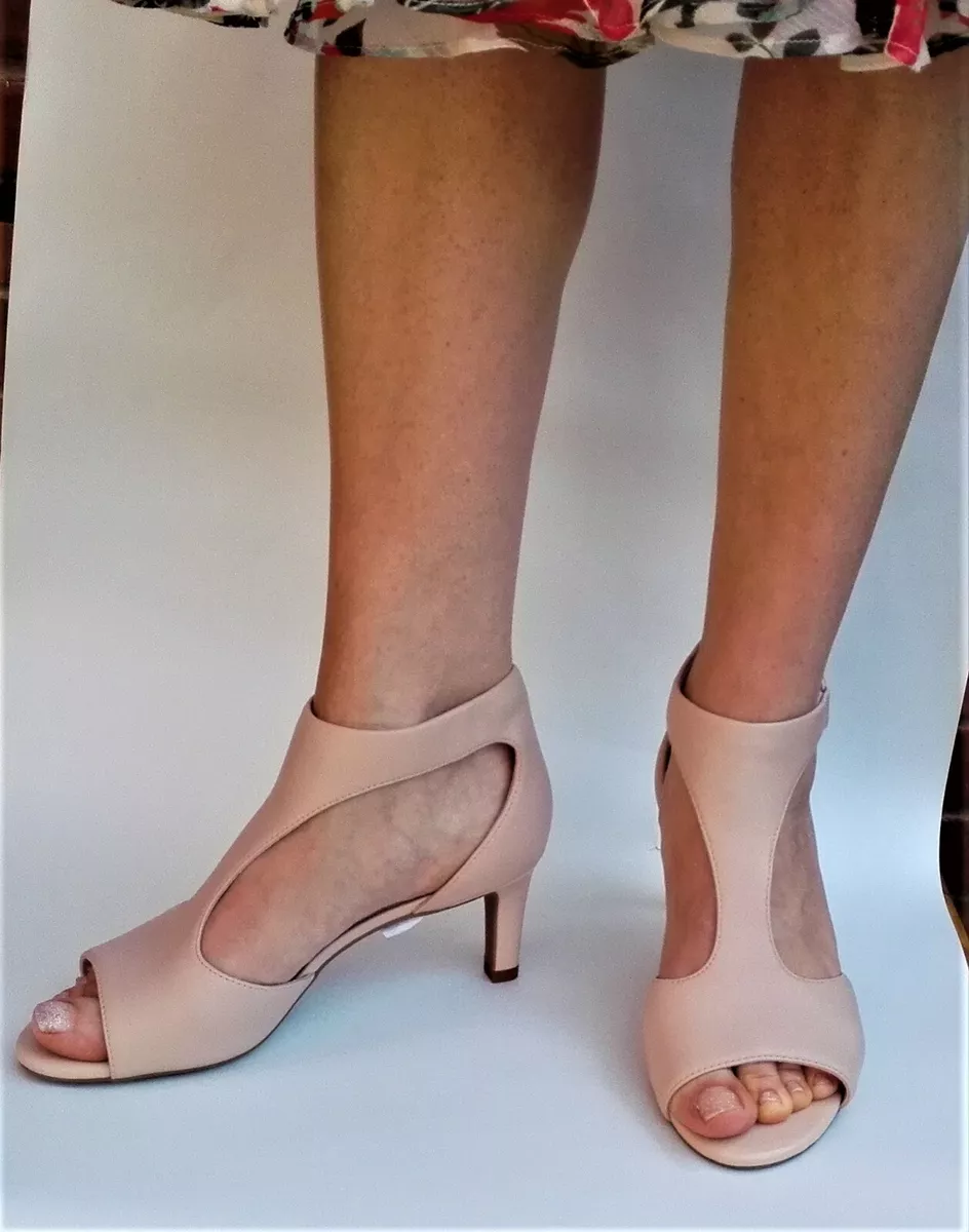 Clarks Women s Alice Flame Blush Leather High Heels Shoes Size UK 5.5