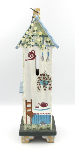 Vtg Kathy Hatch Decorative Hand Painted Cat Theme Butterfly House 16" Folk ArtC3 - Picture 3 of 10