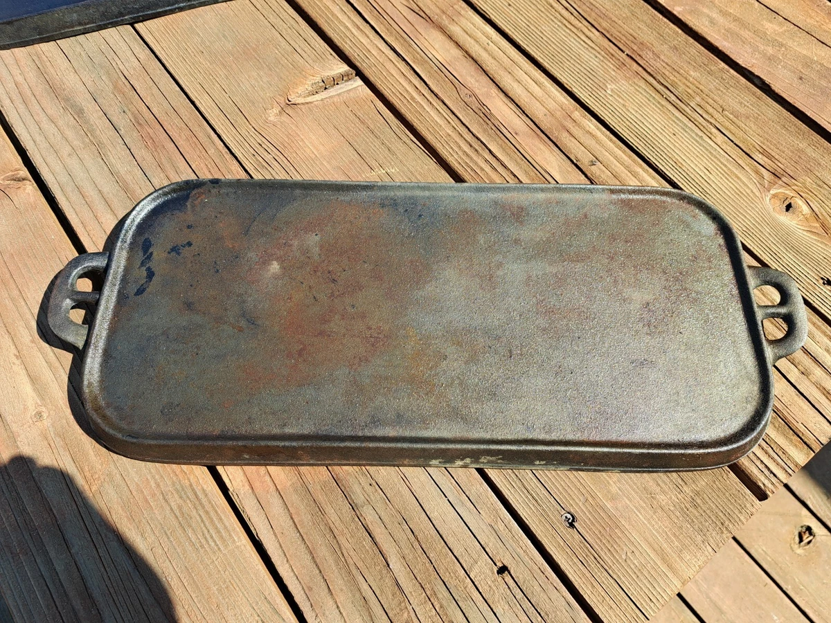 Vintage Lodge Cast Iron Long Griddle #7 l g