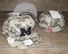 Nike Michigan Wolverines Team Issue TrueFitted Camo Hat Cap Men's Size 7 5/8