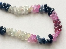 4x5mm-5x7mm Multi Sapphire Beads, Multi Sapphire Faceted Teardrop Beads, 26 Pcs