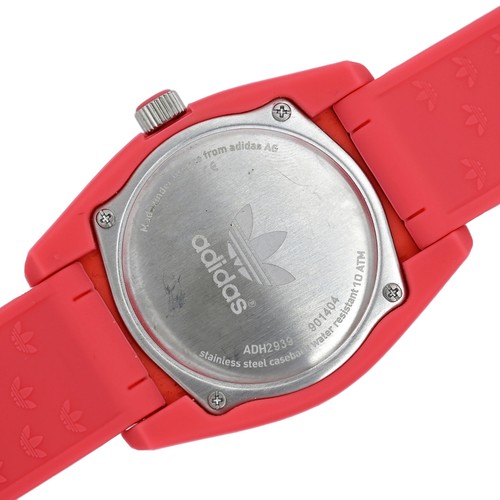 Adidas Hot Pink Red Rubber Wrist Watch 43mm ADH6152 - Picture 3 of 7