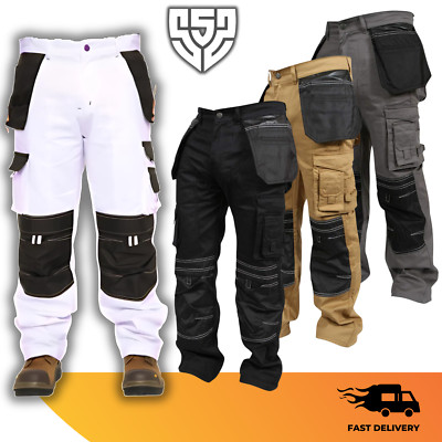 SSS  Mens Cargo Utility Work Trousers Heavy Duty Working Pants Holster Pockets