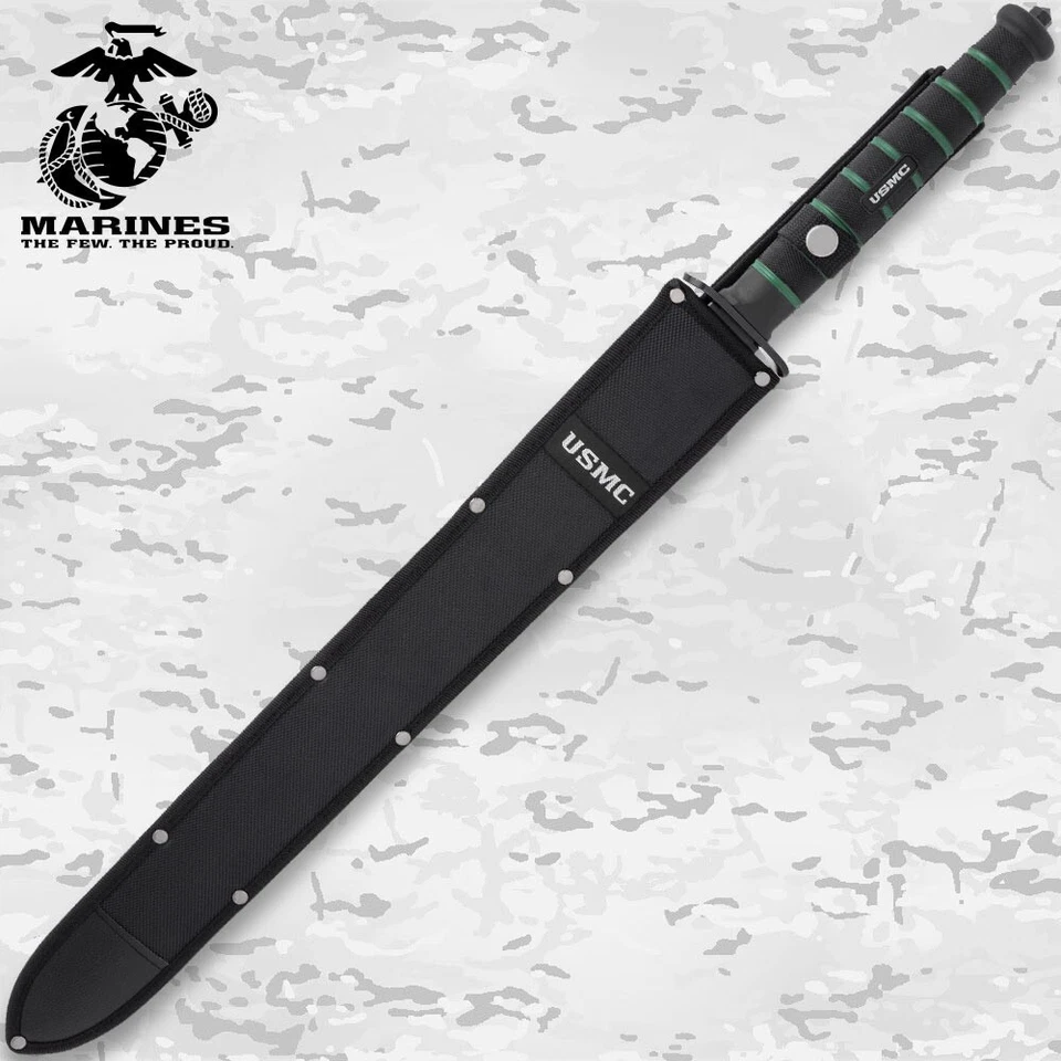USMC Blackout Combat Espada de Doble Filo con Funda de Nylon | Licencia Oficial Foto 3 de 4