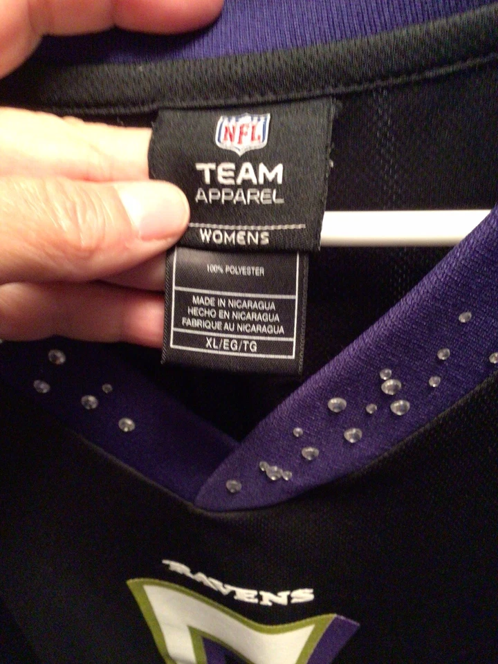 Camiseta deportiva Joe Flacco #5 Baltimore Ravens para mujer X-grande negra cosida en casa NFL Reebok Foto 4 de 4