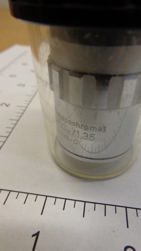 Zeiss Jena Planapochromat Mikroskop Objektiv HI 100x/1,35 ∞/0-C Objektiv mit enthalten - Bild 9 von 9
