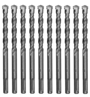1/2''x6'' SDS Plus Rotary Hammer Drill Bit Carbide Tip for Masonry Concrete-10Pcs
