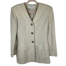 Liz Claiborne Collection blazer Vintage ivory cream silk linen Size 4