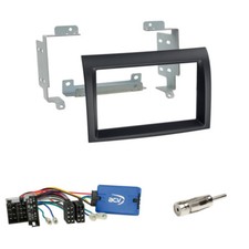 2-DIN Blende schwarz+Multilead Lenkradadapter MiniISO f. Fiat Ducato III ab 2015