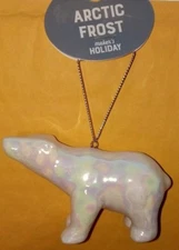Joann's Arctic Frost Polar Bear Christmas Ornament Glass