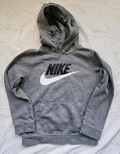 Nike Hoodie Youth Medium GRAY Pullover Sweatshirt Swoosh Logo Boys