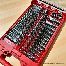 Packout Insert: Milwaukee 3/8" Ratchet & Socket (56-Piece 48-22-9008) Compatible
