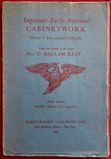 Antique American Furniture & Antiques -M.W. Keep Collection 1963 Auction Catalog