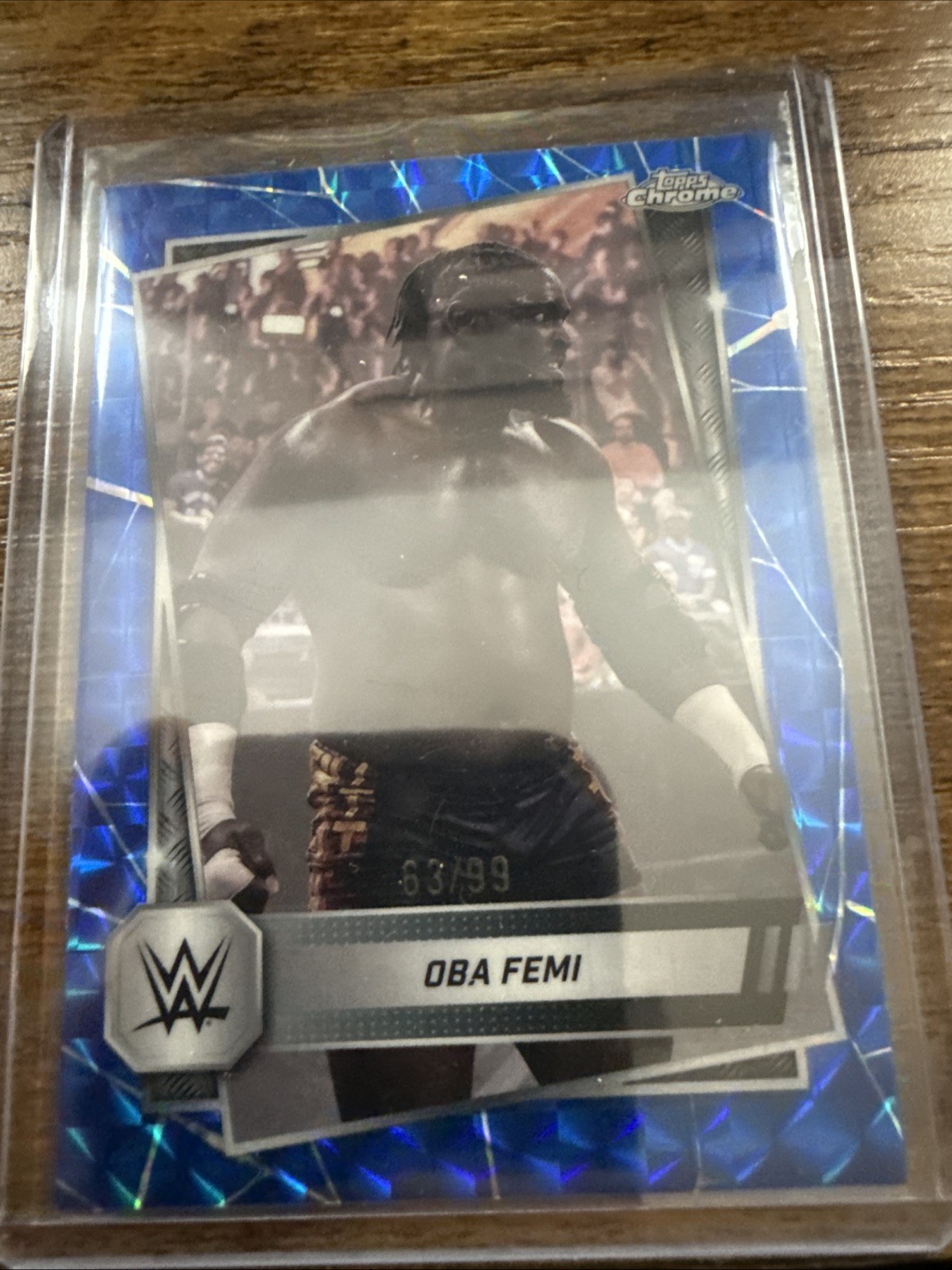 2025 Topps Chrome WWE - Oba Femi #113 Blue Geometric Refractor /99