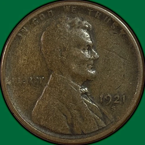 1921-S Lincoln Wheat Cent Choice Very Fine VF+ Coin #33643