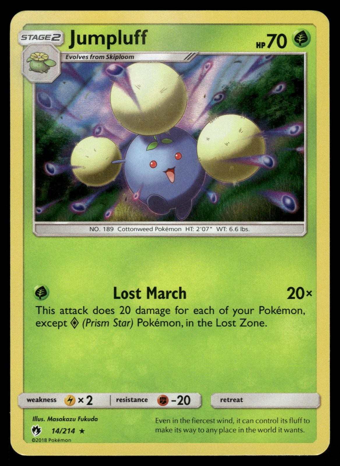 Jumpluff 14/214 Holo Rare Lost Thunder Pokemon Lightly Played