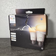 Philips Hue Smart LED A19 Bulb 2-Pack White A...