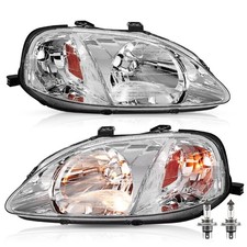 1999-2000 Civic Headlight Pair Factory Style with Bulbs Left Right