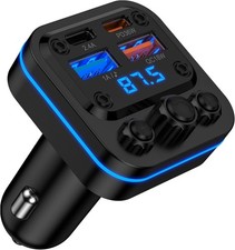 Bluetooth FM Transmitter 54W Fast Charging USB-C Car Adapter