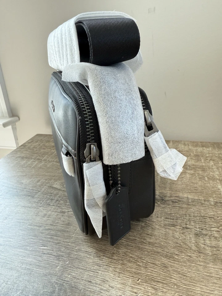 NWT Coach Graham C4148 Crossbody Bag In BLACK Smooth Calf Leather Gunmetal - Image 4 of 4