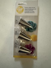 Wilton 3 Piece Stainless Steel Extra Large Tip Set for Cake Decorating