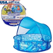 Pop-Up Baby Pool W/ Canopy Carrying Case Portable Foldable Kiddie Pool Toddlers