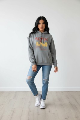 AC/DC Gray Hoodie Pullover Sweatshirt Size M