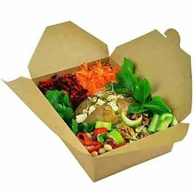 ^ 675 Kraft kompostierbare mikrowellengeeignete Lebensmittelbox/Karton 740ml/25floz zum Mitnehmen