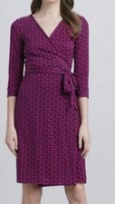 Diane von Furstenberg Julian Two Wrap Dress Chain Mini Pink Size 14/large SILK