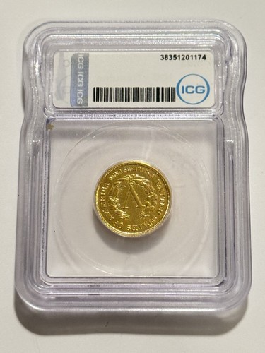 RARE 1883 Liberty V "Racketeer" Nickel Type 1 No Cents ICG Genuine Gold Plated - Picture 2 of 2