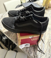 VANS Old Skool Men's Black Canvas Lace-Up Sneakers US 4 Round Toe
