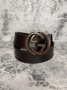 Ceinture en cuir homme Gucci à boucle GG imbriquée