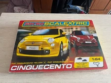 Electric track Micro Scalextric Fiat Cinquecento 1:64 in collectible box