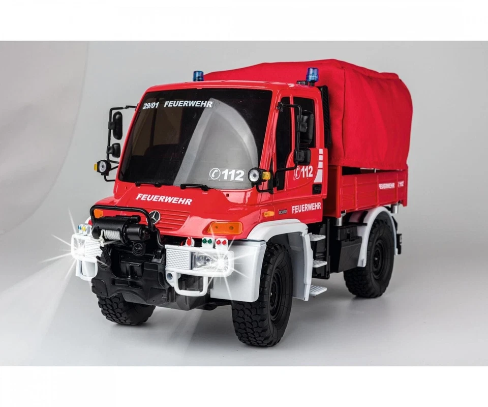 Carson MB Unimog U300 Feuerwehr 1:12 RC Truck 4WD RTR mit Licht & Sound - Bild 4 von 4