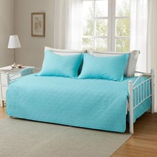 3 Piece Blue Daybed Cover Twin Size Cozy Daybed Sets Bedding Double Sided