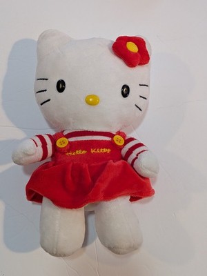 Sanrio Hello Kitty Plush Toy 2013 Red Dress With Flower & Striped Shirt 5.5'' 